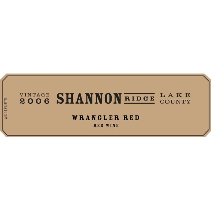 Shannon Ridge Wrangler Red 2006 Front Label