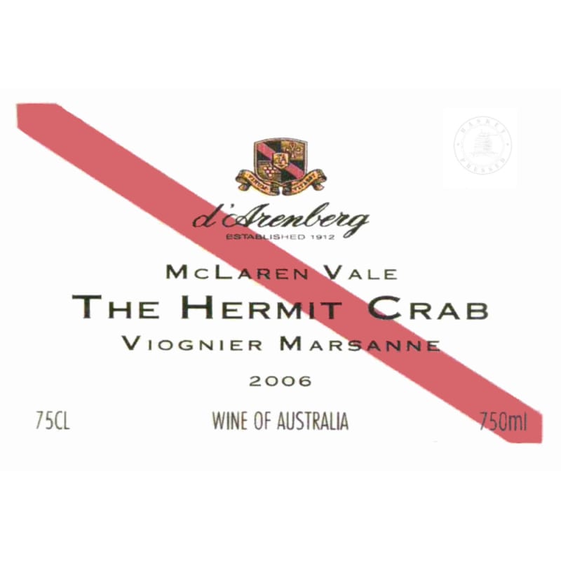 d'Arenberg The Hermit Crab Viognier Marsanne 2006 Front Label