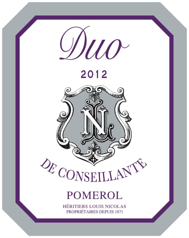 Chateau La Conseillante Duo de Conseillante 2012 Front Label