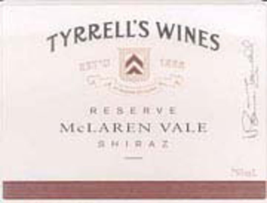 Tyrrell's Reserve Shiraz 2003 Front Label
