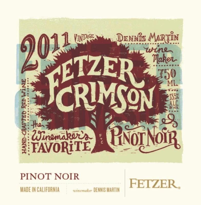Fetzer Crimson Winemaker's Favorite Pinot Noir 2011 Front Label