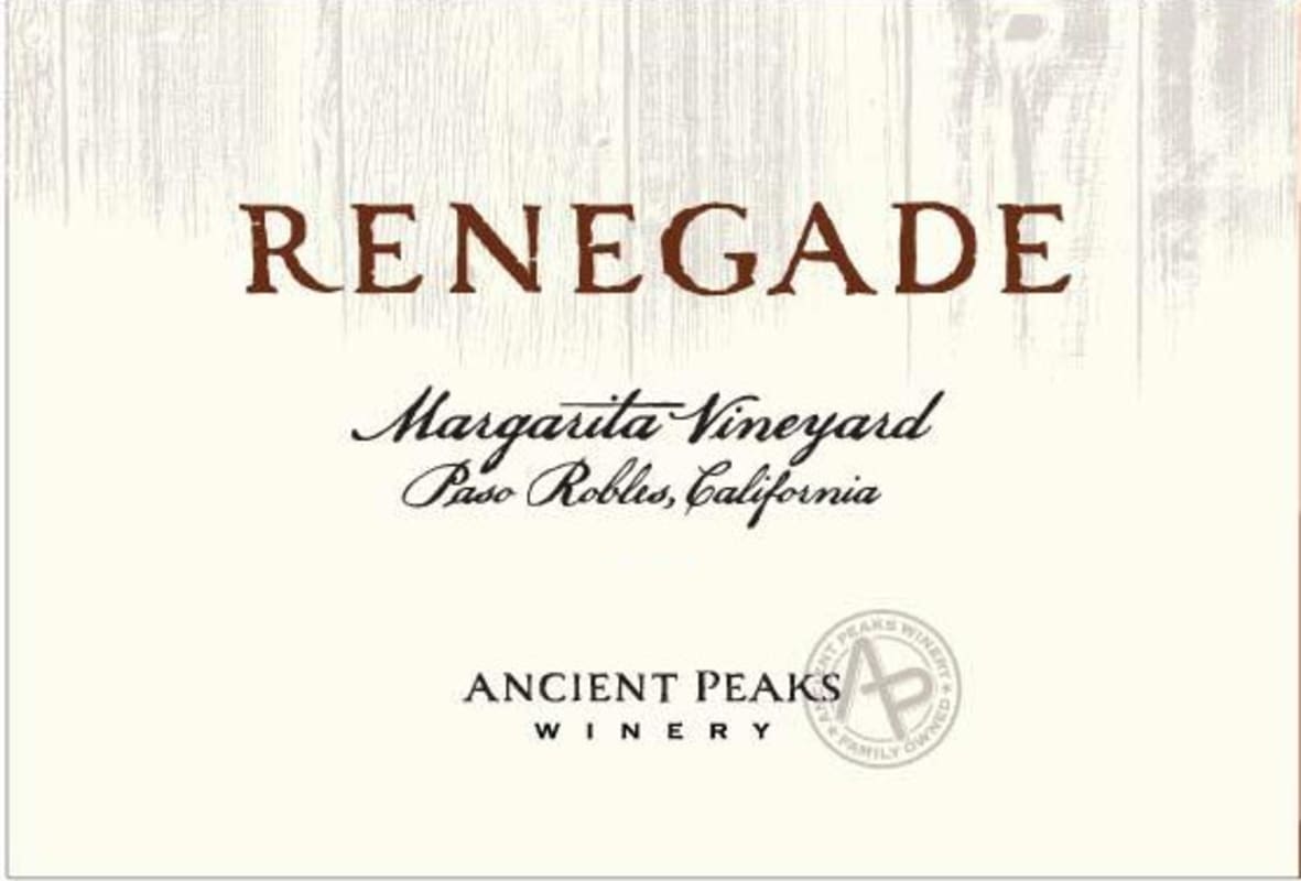 Ancient Peaks Margarita Vineyard Renegade 2011 Front Label