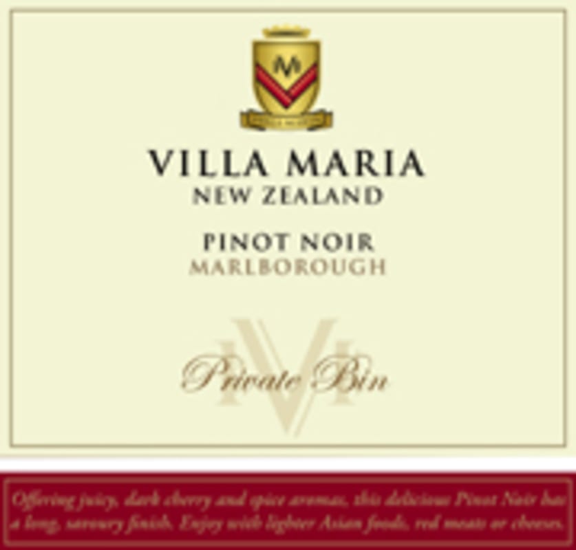 Villa Maria Private Bin Pinot Noir 2006 Front Label