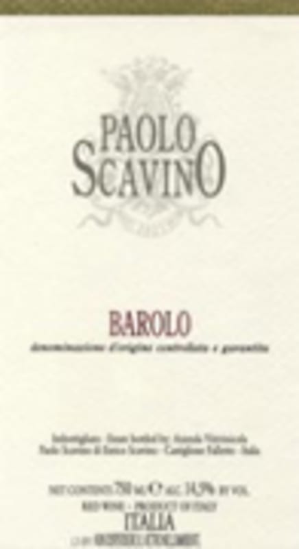 Paolo Scavino Barolo 2003 Front Label