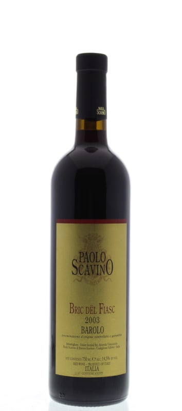 Paolo Scavino Barolo Bric del Fiasc 2003 Front Bottle Shot