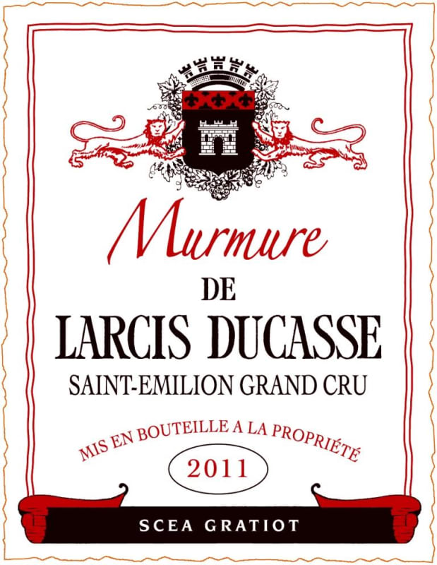 Chateau Larcis Ducasse Murmure de Larcis Ducasse 2011 Front Label