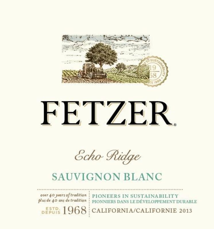 Fetzer Echo Ridge Valley Oaks Sauvignon Blanc 2013 Front Label