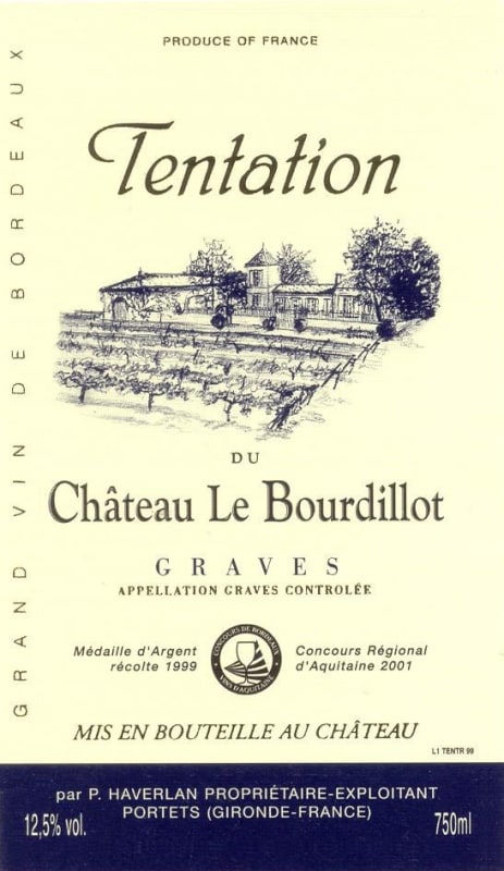 Chateau le Bourdillot Tentation du Chateau Le Bourdillot Rouge 2007 Front Label