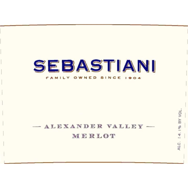 Sebastiani Alexander Valley Merlot 2005 Front Label