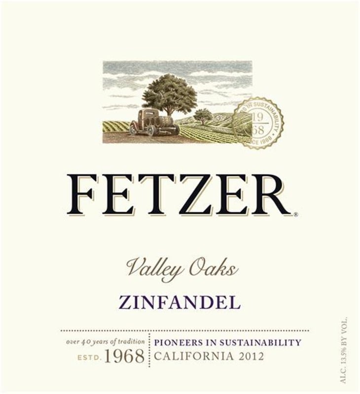 Fetzer Valley Oaks Zinfandel 2012 Front Label