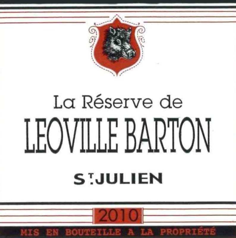 Chateau Leoville Barton La Reserve de Leoville Barton 2010 Front Label