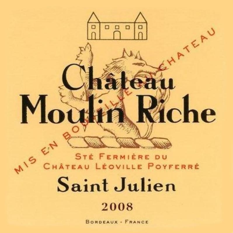 Chateau Moulin Riche 2008 Front Label