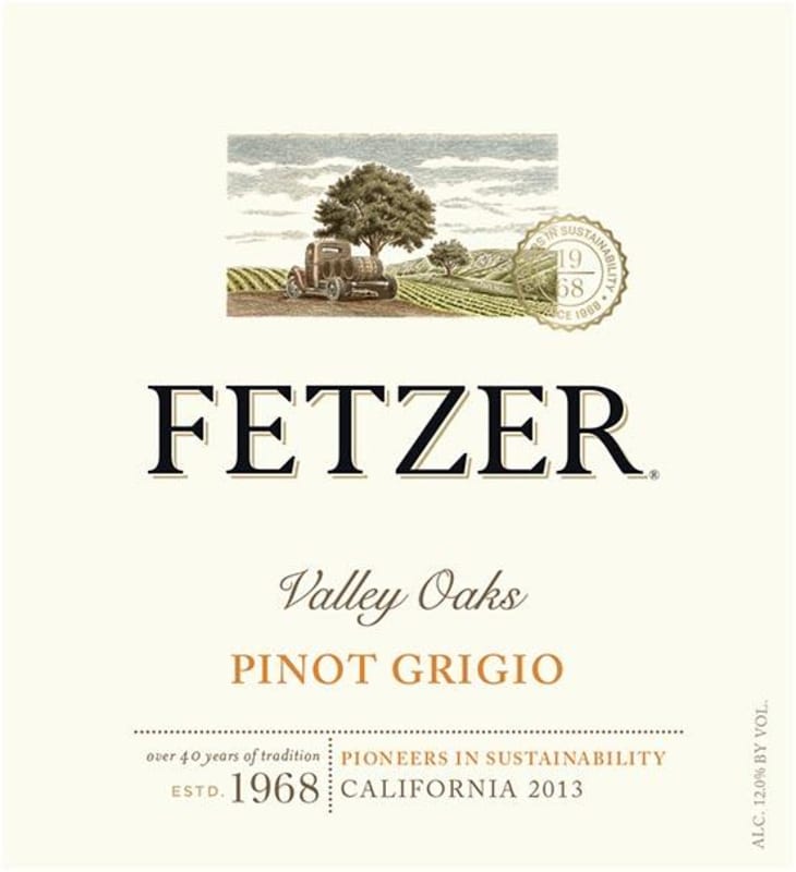 Fetzer Valley Oaks Pinot Grigio 2013 Front Label
