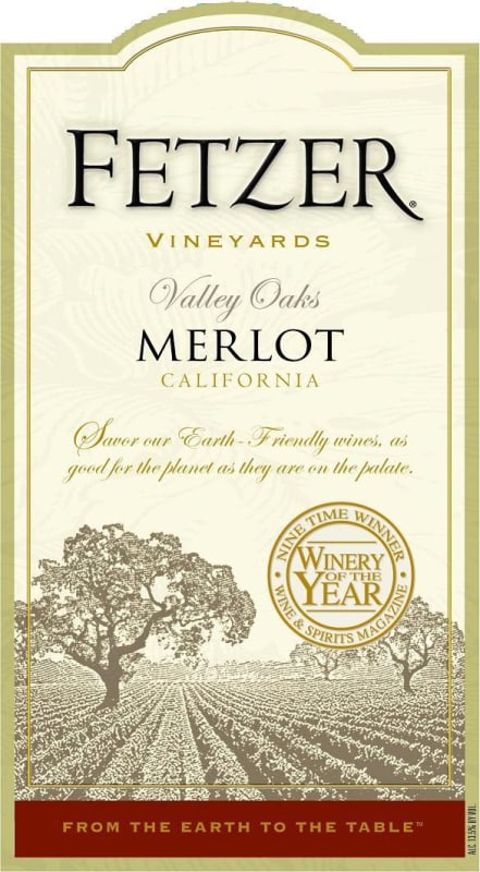 Fetzer Valley Oaks Merlot 2012 Front Label
