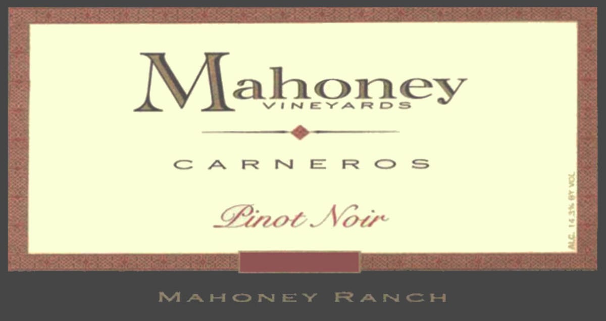 Carneros Wine Company Mahoney Vineyards Pinot Noir 2006 Front Label