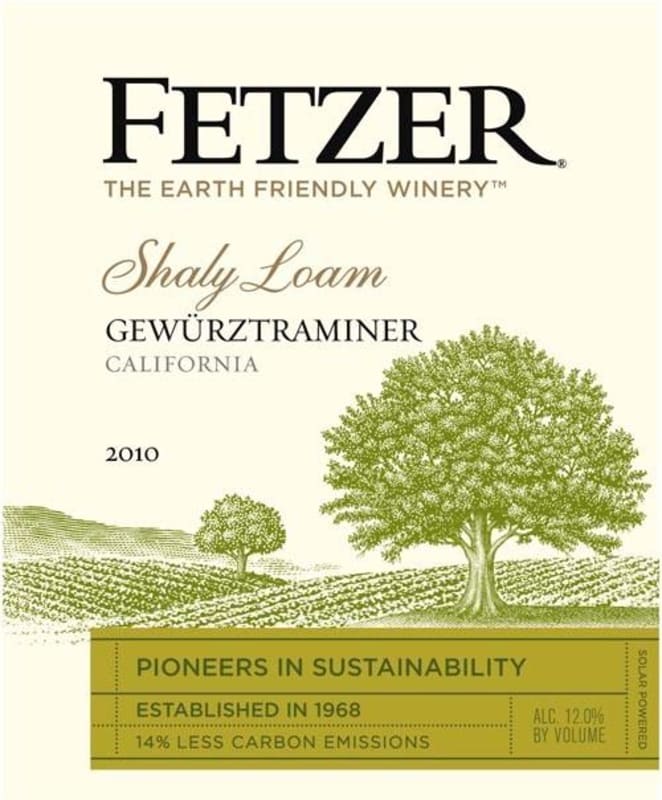 Fetzer Shaly Loam Gewurztraminer 2010 Front Label