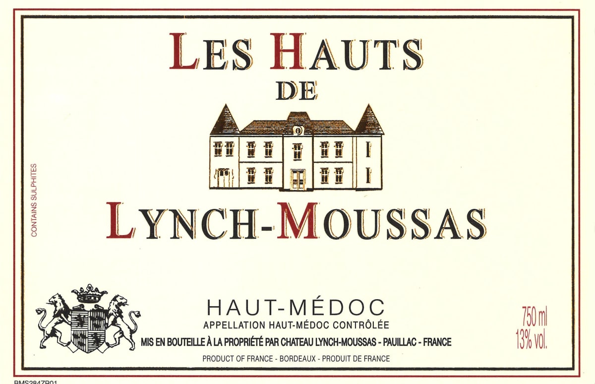 Chateau Lynch-Moussas Les Hauts de Lynch-Moussas 2012 Front Label