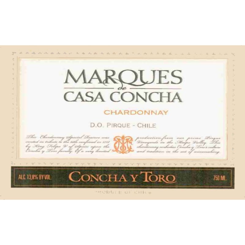 Concha y Toro Marques de Casa Concha Chardonnay 2006 Front Label