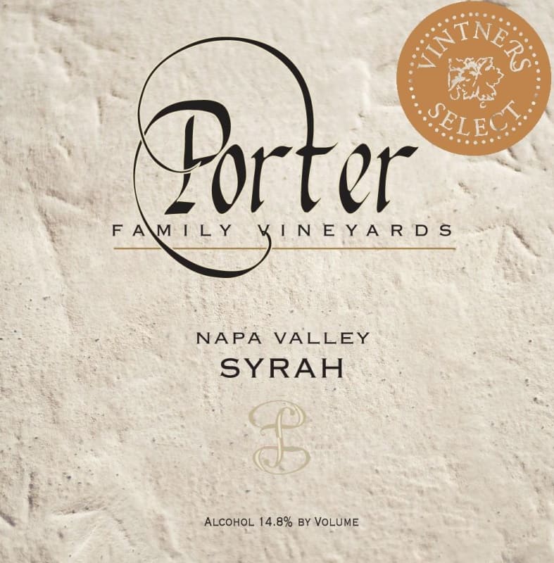 Porter Family Vineyards Syrah 2008 Front Label