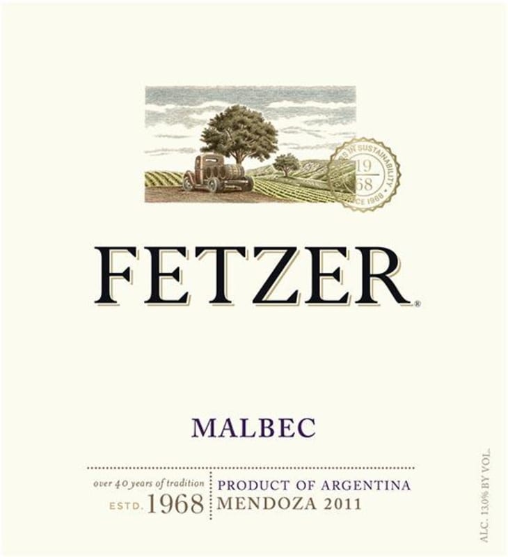 Fetzer Malbec 2011 Front Label