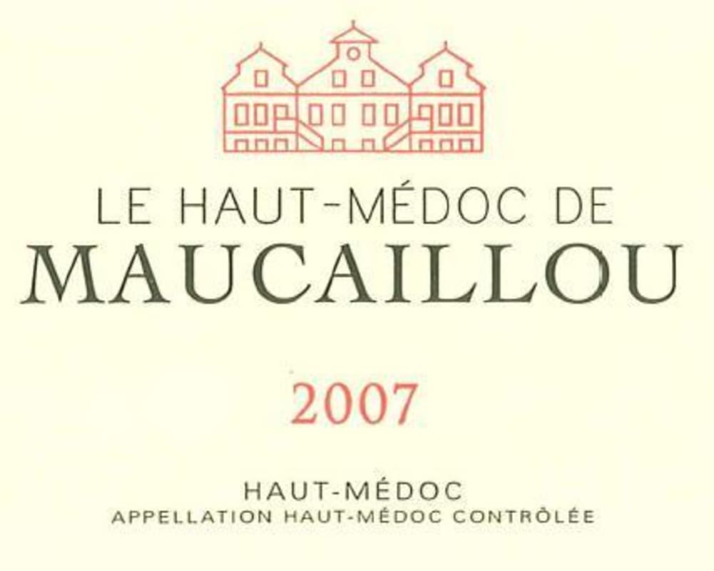 Chateau Maucaillou Le Haut-Medoc de Maucaillou 2007 Front Label