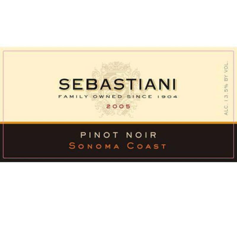Sebastiani Sonoma Coast Pinot Noir 2005 Front Label