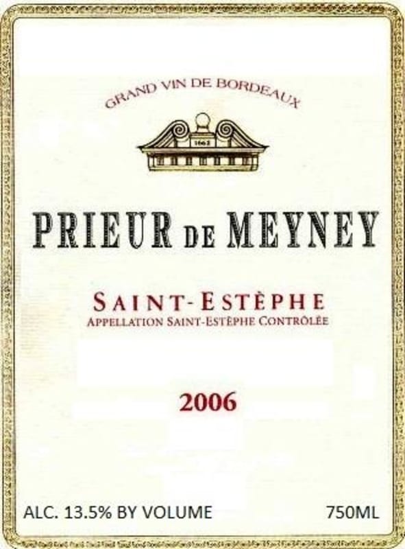 Chateau Meyney Prieur de Meyney 2006 Front Label