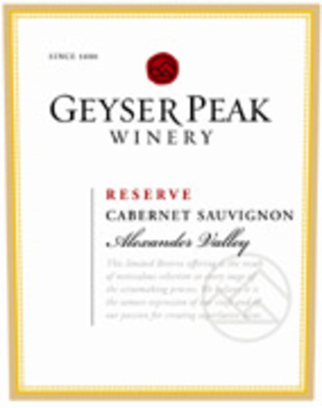 Geyser Peak Reserve Cabernet Sauvignon 2004 Front Label