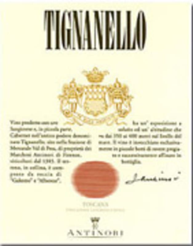 Marchesi Antinori Tignanello (375ML half-bottle) 2004 Front Label