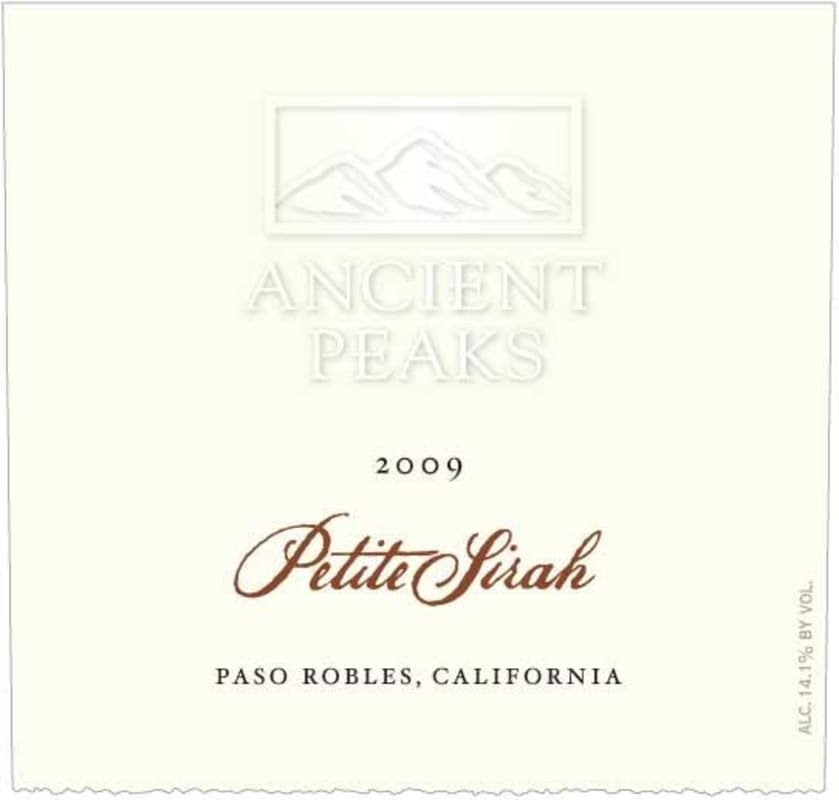 Ancient Peaks Petite Sirah 2009 Front Label