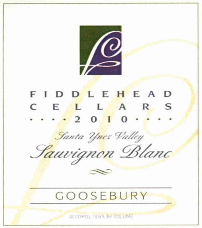 Fiddlehead Goosebury Sauvignon Blanc 2010 Front Label