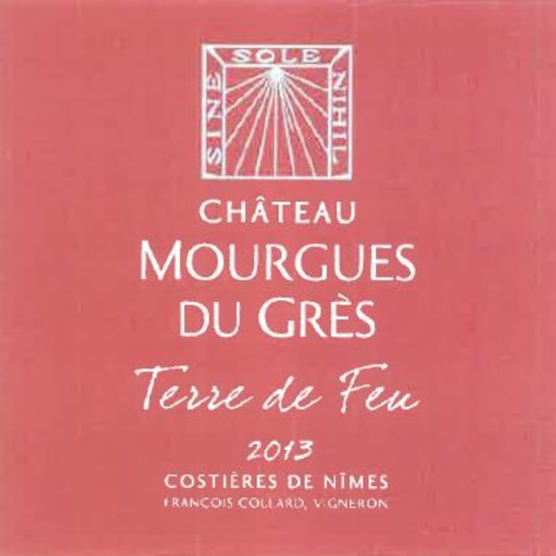 Chateau Mourgues de Gres Collard Terre de Feu 2013 Front Label