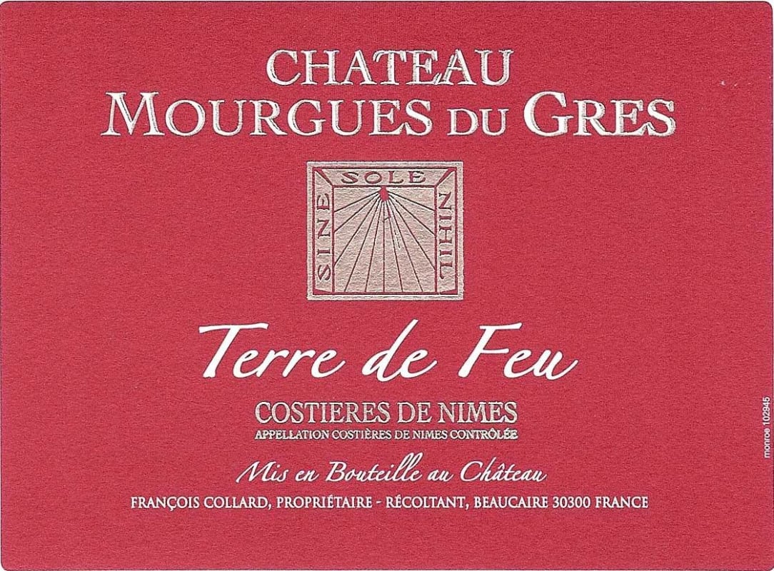 Chateau Mourgues de Gres Collard Terre de Feu 2011 Front Label