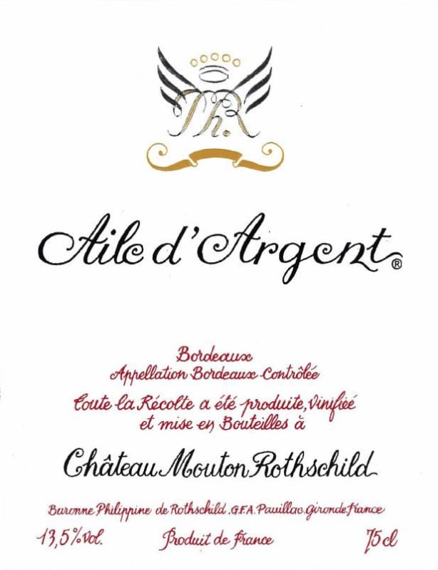 Chateau Mouton Rothschild Aile d'Argent Blanc 2015 Front Label