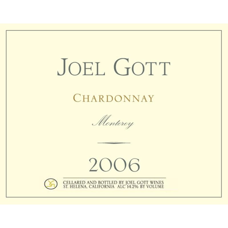 Joel Gott Monterey Chardonnay 2006 Front Label