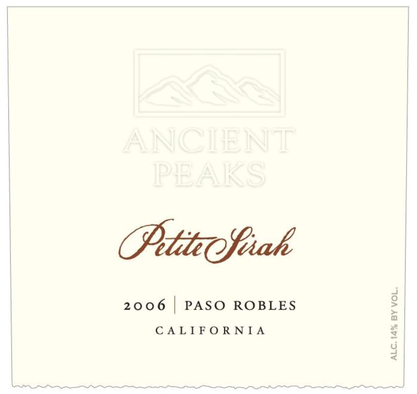 Ancient Peaks Petite Sirah 2006 Front Label