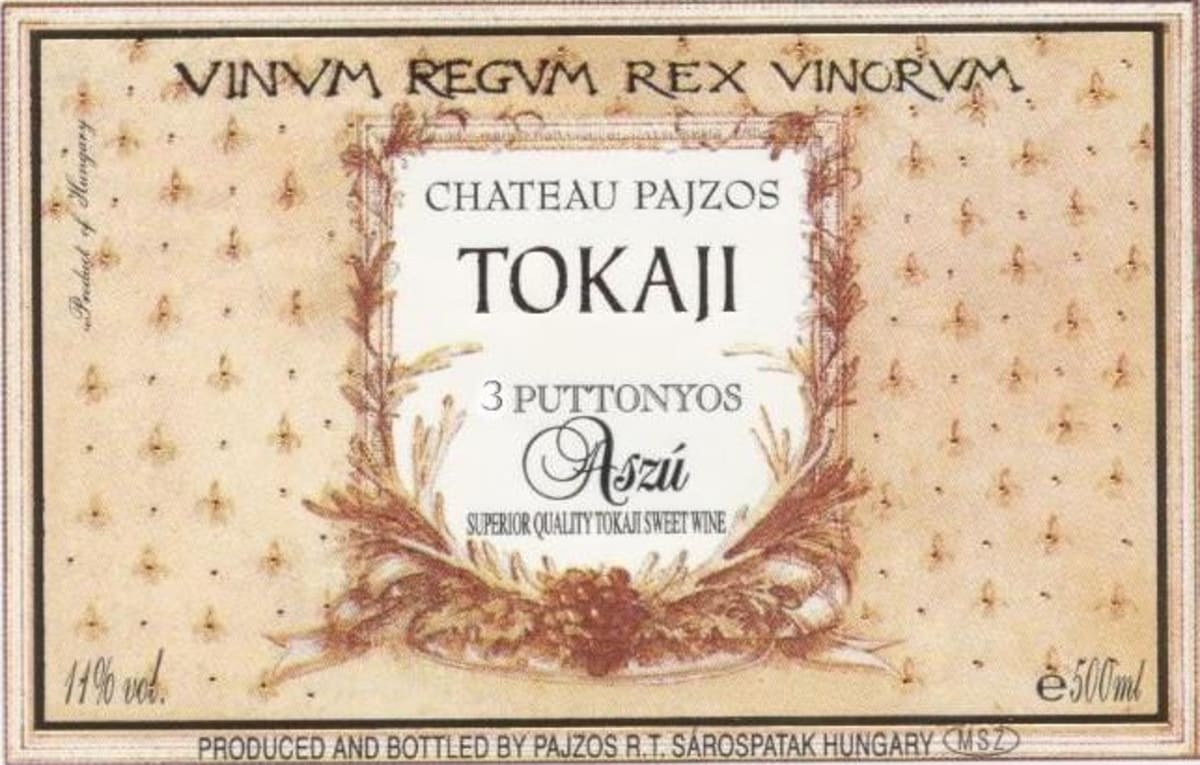 Chateau Pajzos Tokaji Aszu 3 Puttonyos 2003 Front Label