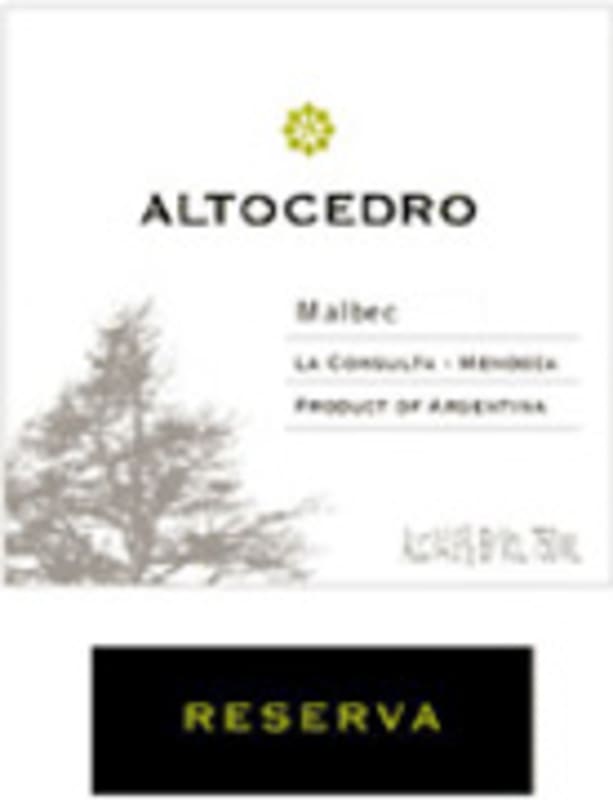 Altocedro Reserva Malbec 2003 Front Label