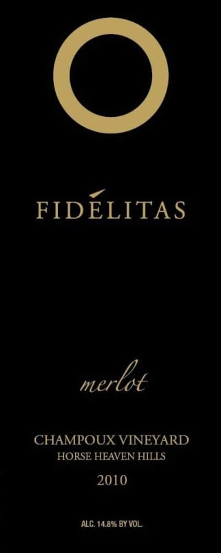 Fidelitas Champoux Vineyard Merlot 2010 Front Label