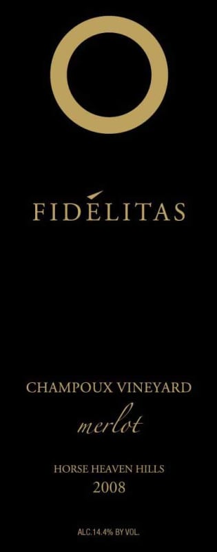Fidelitas Champoux Vineyard Merlot 2008 Front Label