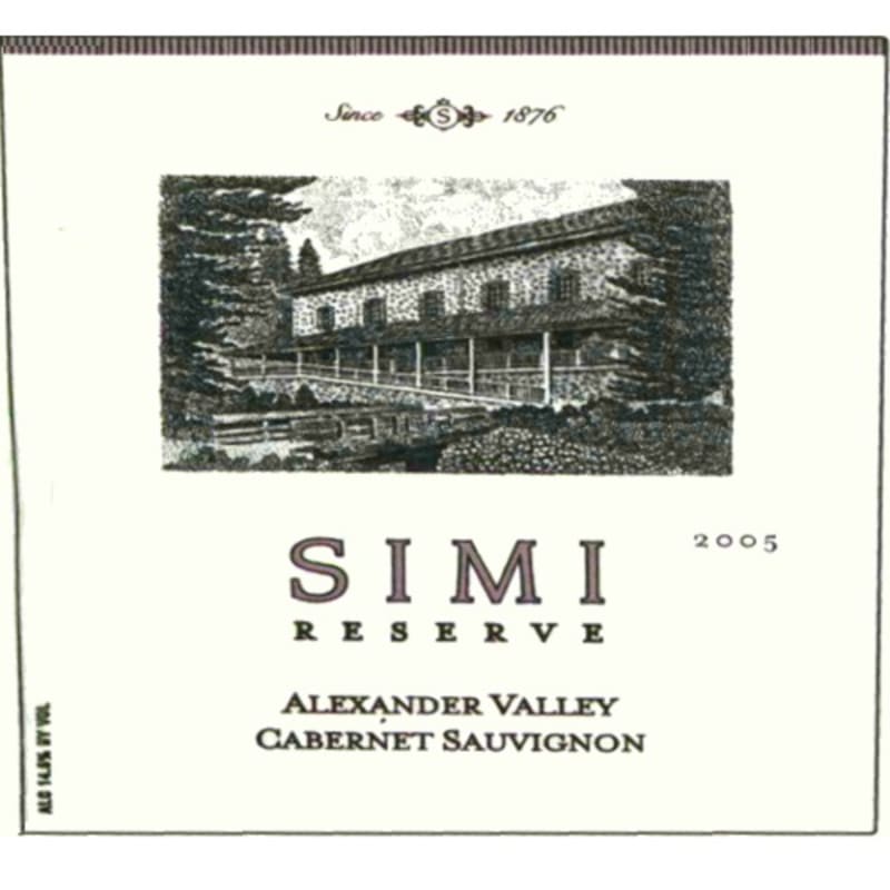 Simi Alexander Valley Cabernet Sauvignon 2005 Front Label