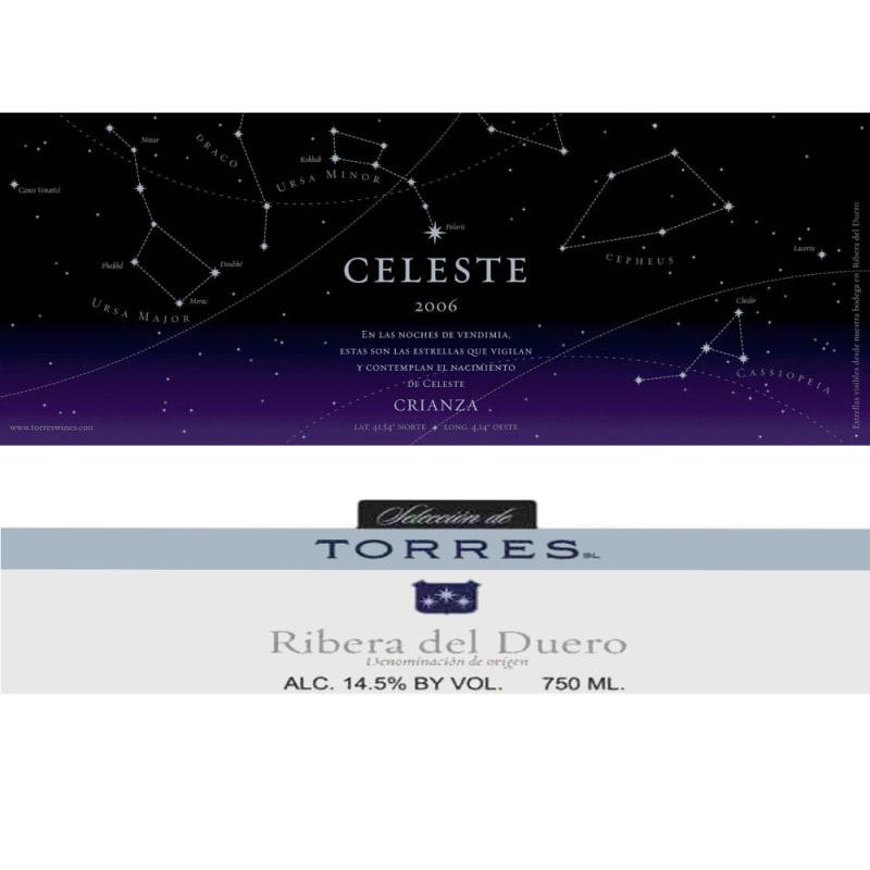Familia Torres Celeste Crianza 2006 Front Label