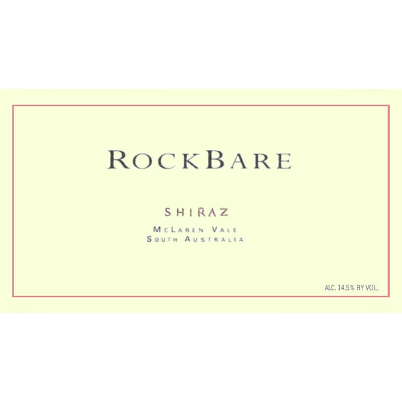 RockBare Shiraz 2006 Front Label