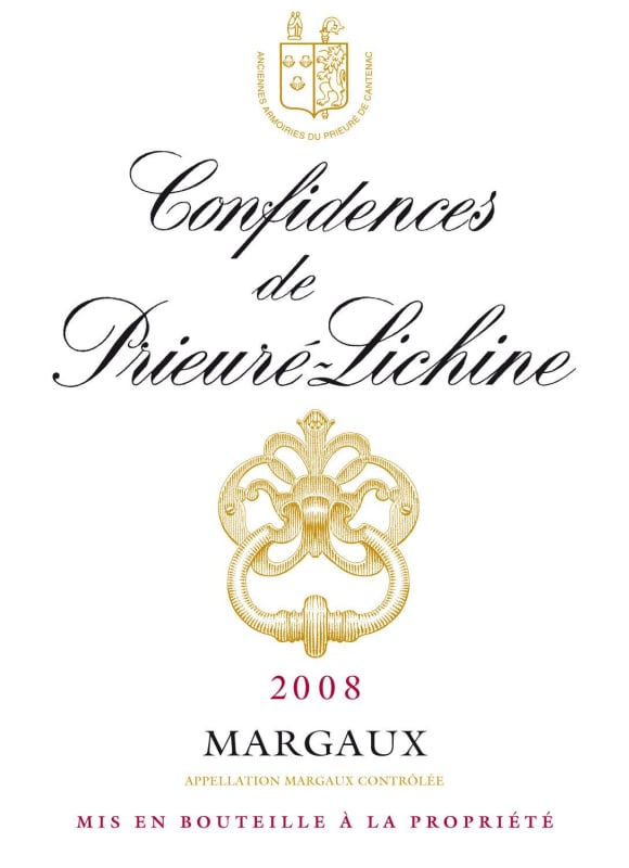 Chateau Prieure-Lichine Confidences de Prieure-Lichine 2008 Front Label