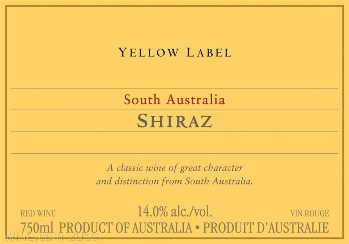 Wolf Blass Yellow Label Shiraz 2006 Front Label