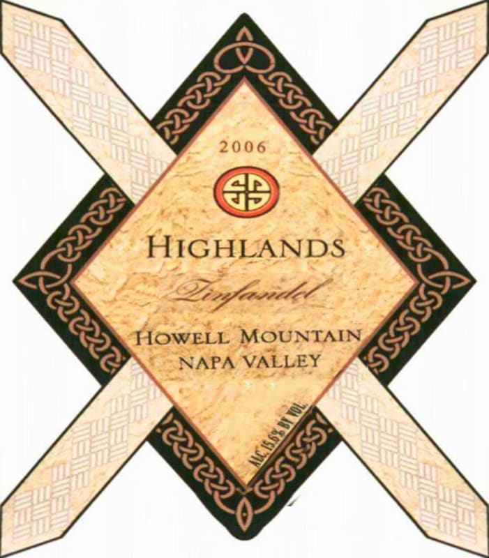 Highlands Winery Zinfandel 2006 Front Label