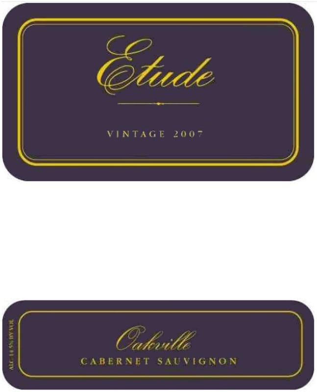 Etude Oakville Cabernet Sauvignon 2007 Front Label