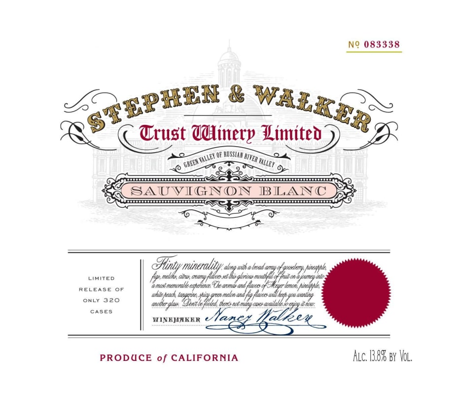 Stephen & Walker Sauvignon Blanc 2016 Front Label