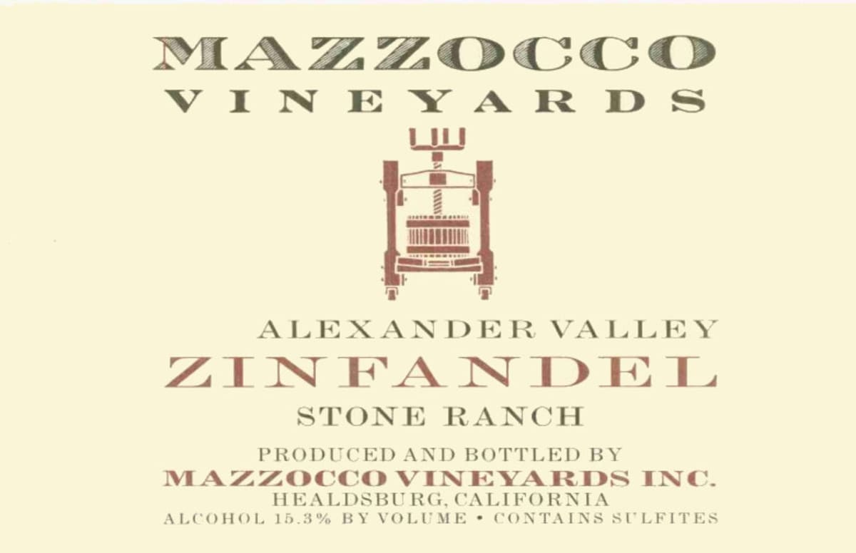 Mazzocco Stone Ranch Zinfandel 2003 Front Label