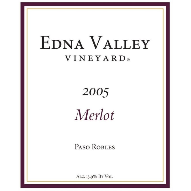 Edna Valley Vineyard Merlot 2005 Front Label